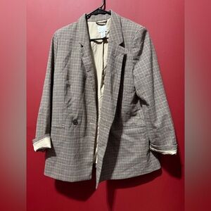 Women’s H&M Plaid Oversized Blazer, Size M